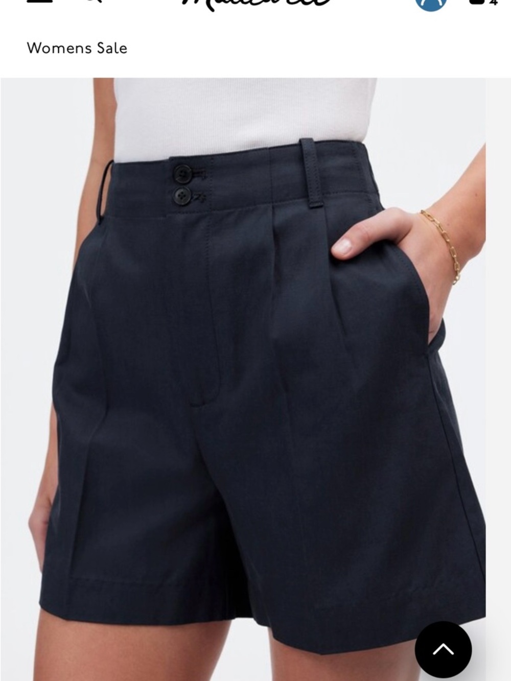 Madewell Navy High-Rise Tailored Bermuda Shorts